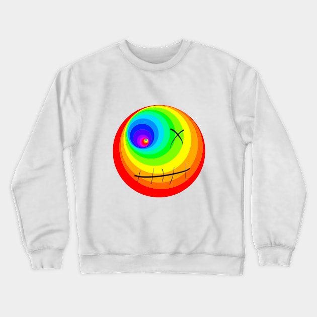 Rainbow Smiley Crewneck Sweatshirt by johnny2101